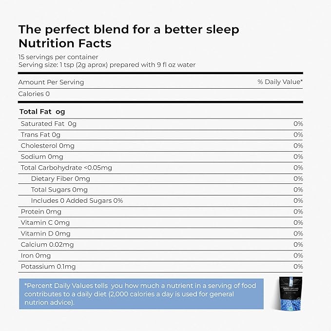 Michelle Peiret Sweet Dreams Sleep Tea Sleepy, Blend, Natural Bedtime Tea for Restful Nights, Raspberry Flavored, 15 Servings - Bloomnest