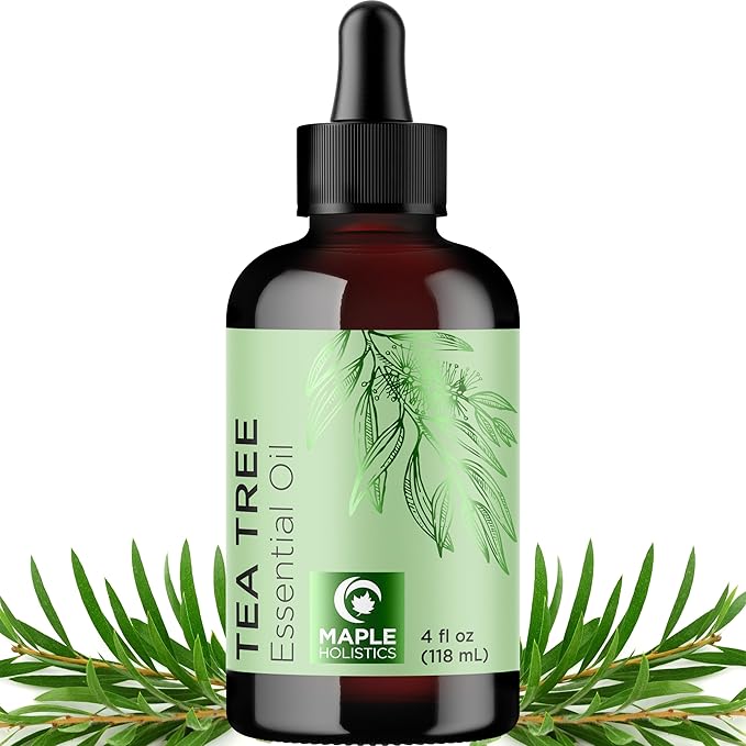 Pure Tea Tree Oil for Hair Skin and Nails - 100% Pure Undiluted Tea Tree Essential Oil with Dropper for Topical Uses Aromatherapy Diffusing and Home and Beauty DIYs - Vegan and Cruelty Free (4 Fl Oz) - Bloomnest