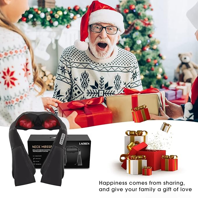 Neck and Shoulder Massager with Heat, Shiatsu Neck Massager for Neck and Shoulder Massage, Neck and Back Massager for Office & Home Use, Birthday Gifts