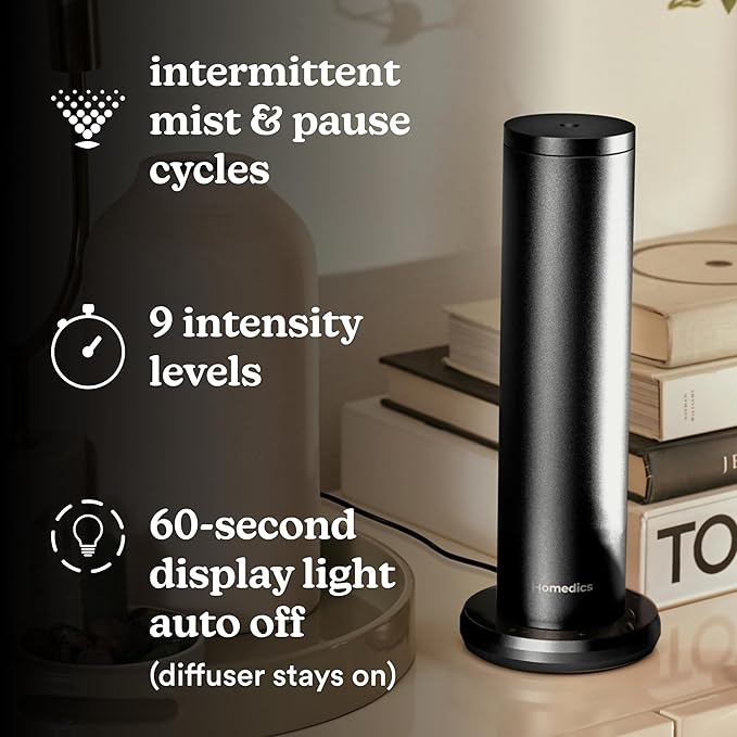 Homedics SereneScent Waterless Home Fragrance Diffuser, Use with Homedics SereneScent Oil (Sold Separately), Patented Air Diffusion Technology, Clean & Natural Fragrance, Enhances Mood, Large Rooms - Bloomnest