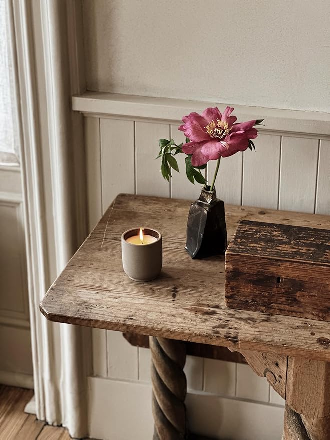 Homecourt Luxury Scented Candle, Cece Scent, 60-Hour Burn Time, Soy Wax Blend, Organic Cotton Wick, Kiln-Fired Reusable Ceramic Vessel, 8 Oz, 2.0 - Bloomnest