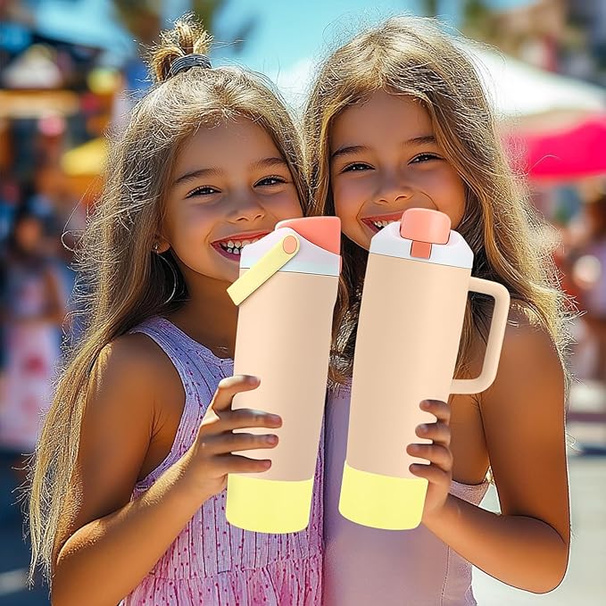 Mity rain 2PCS Protective Silicone Boots for Owala 30oz & 40oz FreeSip Sway Bottles & Tumblers - Accessories for owala, Enhances Stability & Prevents Scratches (Sunny Yellow) Mityrain