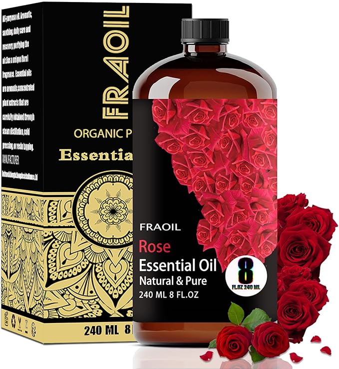 Rose Essential Oil, Rose Oil 8 Fl Oz 240ML for Diffuser Humidifier Yoga Cleaning DIY Candle Soap Making Perfume Gift for Women Essential Oils - Bloomnest