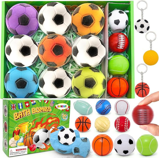 Bath Bomb Gift Set with Surprise Toys Inside 9 Pack Organic Bath Bombs for Kids, Kids Safe Handmade Fizzy Balls for Kid Bubble Bath Ideal Birthday Gift for Boys & Girls - Bloomnest