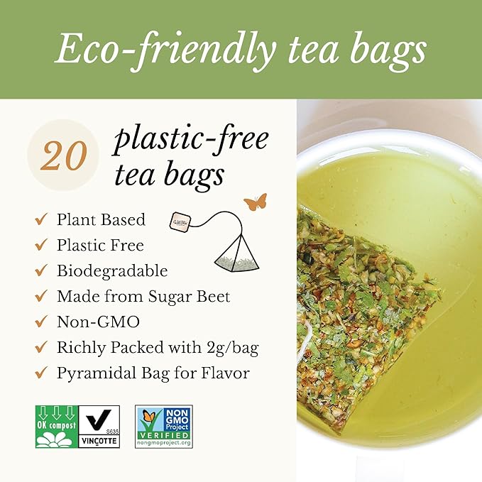 Wild Bliss Organic Linden Flower Herbal Tea - Caffeine Free Tisane - 20 Plant Based Tea Bags - Bloomnest