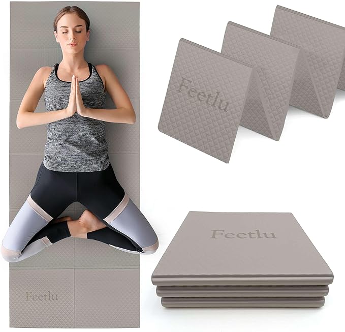 Foldable Yoga Mat, 6mm Thick, Lightweight, Anti-Slip, and Easy to Store – Perfect for Travel, Yoga, Pilates, Home Workouts, and Floor Exercises - Bloomnest