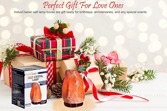 LN-02 Pack of 2 Natural Himalayan Pink Crystal Rock Salt Lamp 4~7 lbs with Dimmer Control Switch, Quality Gift Packaging