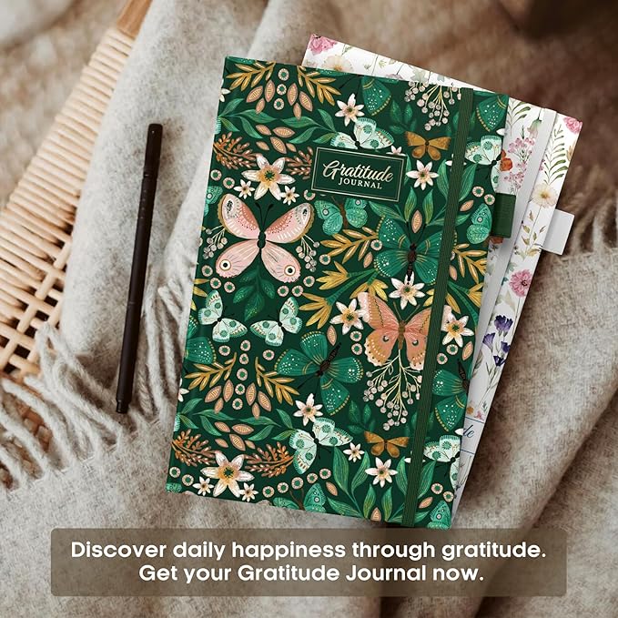 Gratitude Journal for Women – Undated Daily Mindfulness & Manifestation Journal with Prompts for Cultivate Affirmations, Positivity, Self-Care & Happiness - Butterfly - Bloomnest