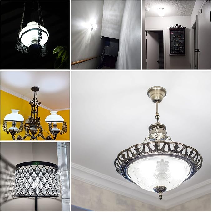 ALIDE E26 100W Replacement LED Candelabra Corn Bulbs,6000K Bright Daylight White,E26 E27 12W LED Light Bulbs 1200LM for Ceiling Fan Chandelier Pendant Lighting Refrigerator,Non-dimmable,4 Pack - Bloomnest