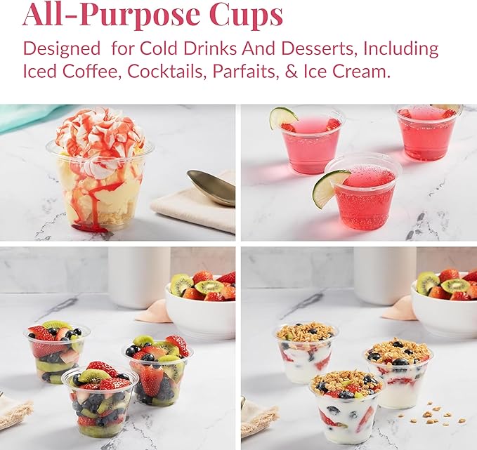 Prestee 500 Clear Plastic Cups - 9 oz Cocktail Cups for Parties and Events, Plastic Cocktail Glasses, Disposable Drinkware - Durable Drinkware, Bulk 500 Party Supplies - Bloomnest