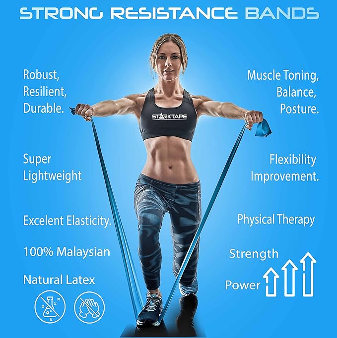 Resistance Bands. Elastic Professional Physical Therapy Latex Band. - Perfect for Home Exercise, Yoga, Pilates, Gym, Rehab, Workout - Bloomnest