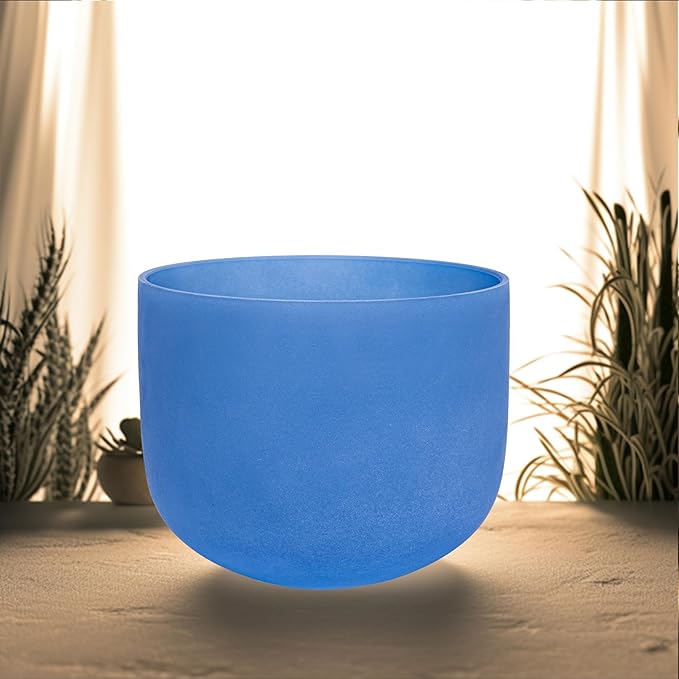 ALIOTH 7" Blue G Note Crystal Singing Bowl Throat Chakra Sound Therapy with Suede Mallet - Bloomnest