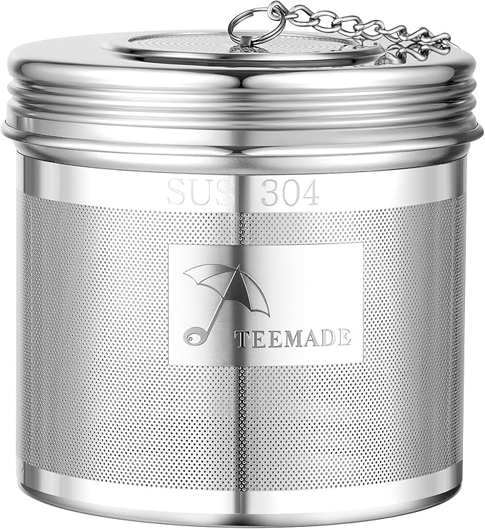 Extra Large Tea Infuser -304 Tea Filter with Threaded Lid & Chain Hook-Perfect for Loose Leaf Tea,Cooking,Herbs,Iced Tea & Soup - Extra Fine Mesh Tea Strainers - Bloomnest