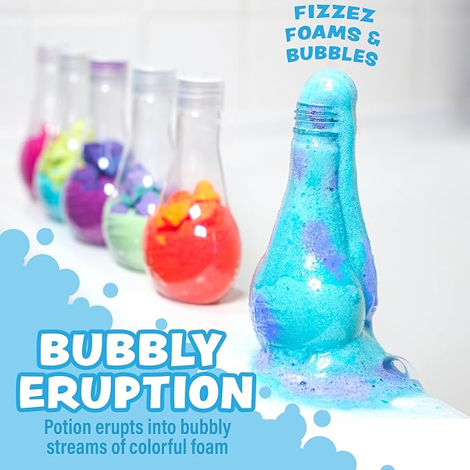 Tub Works® Kids Bath Bomb Potion™ Bath Toy, Variety 6 Pack | Nontoxic | Fizzes, Foams & Bubbles with an Eruption of Color | Interactive Bath Bombs | Fun Science Toddler Bath Toys - Bloomnest