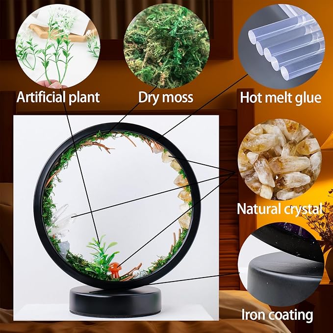 Runyangshi Forest Style Natural Citrine Night Light Healing Crystal USB Port 3 Colours Dimming Mode Lamp Suitable Night Lamp for Bedroom Home Decor Gift - Bloomnest
