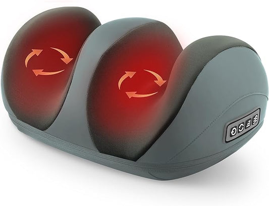 Homesy Foot Massager with Heat, Shiatsu Foot and Calf Electric Kneading Massager Machine with Roller for Relaxation, Plantar Fasciitis, Pain Relief, Gifts for Women & Men, Grey - Bloomnest