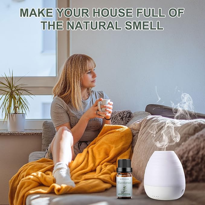 Sedbuwza Eucalyptus Essential Oil, Pure Organic Eucalyptus Fragrance Oil for Diffuser, Humidifier, Soap, Candle, Perfume Sedbuwza