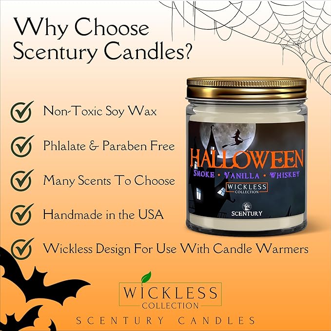 Wickless Halloween Candles for Candle Warmer Lamp, Many Scents to Choose, 100% Non-Toxic Soy Wax, Scented Candle Melts for Warming Plate, Handmade in The USA - Bloomnest