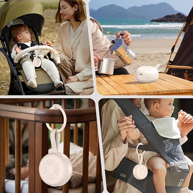 Portable Sound Machine for Baby | White Noise | 12 Soothing Sounds | Noise Canceling for Travel, Office, Nursery | Baby Shower | Registry Gift | Sleep Soother for Babies Kids Adults | Putty - Bloomnest