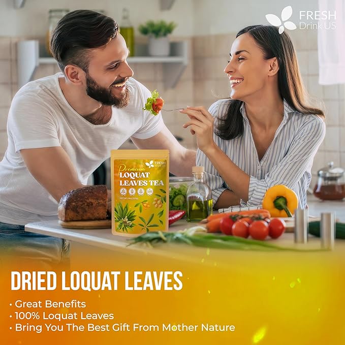 FreshDrinkUS, Premium 8oz Loquat Leaves | Dried Loquat Loose Leaf Tea | Eriobotrya japonica | Naturally Dried, Cut & Sifted | Herbal Tea Ingredient. Sugar-Free. Caffeine-Free. Vegan - Bloomnest