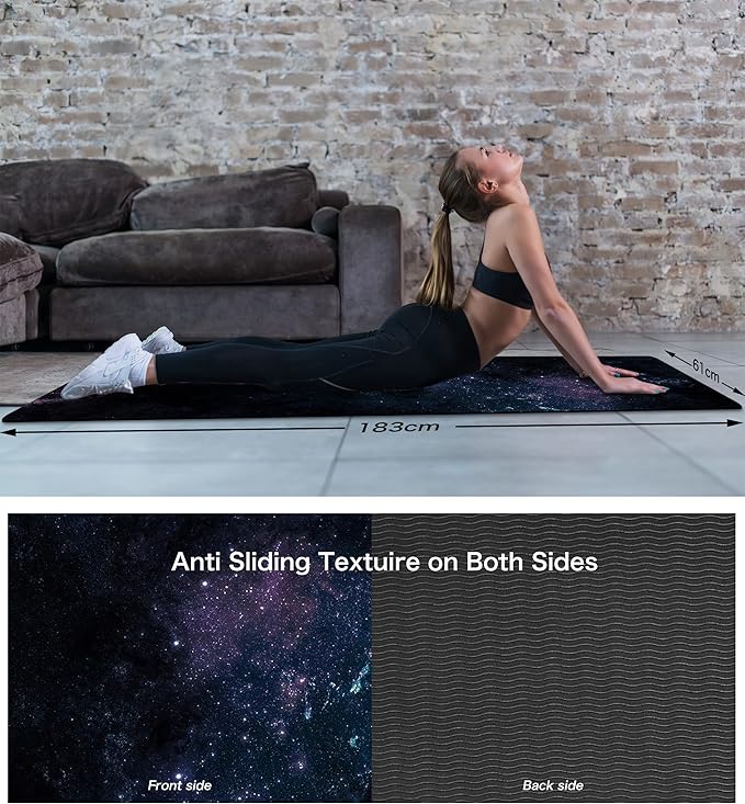 Non Slip Yoga Mat TPE Workout Mat for Men Women, Thick Workout Mat with Carrying Strap, Fitness Mats for Exercise, Yoga, Fitness, Pilates, Floor Workouts (72" x 24" x 6mm) - Bloomnest