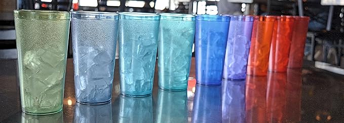 Party Outlaw Red Plastic Cup Tumblers 6 Pc 20oz Lightweight, Heavy Duty Stackable Cafe Style Plastic Glasses. Reusable & Dishwasher Safe Ice Tea & Water Cups - Bloomnest