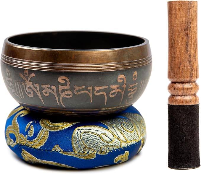 Tibetan Singing Bowl Set Brass - Master Healing Grade - Authentic Handcrafted Sound Bowl by Himalayan Bazaar
