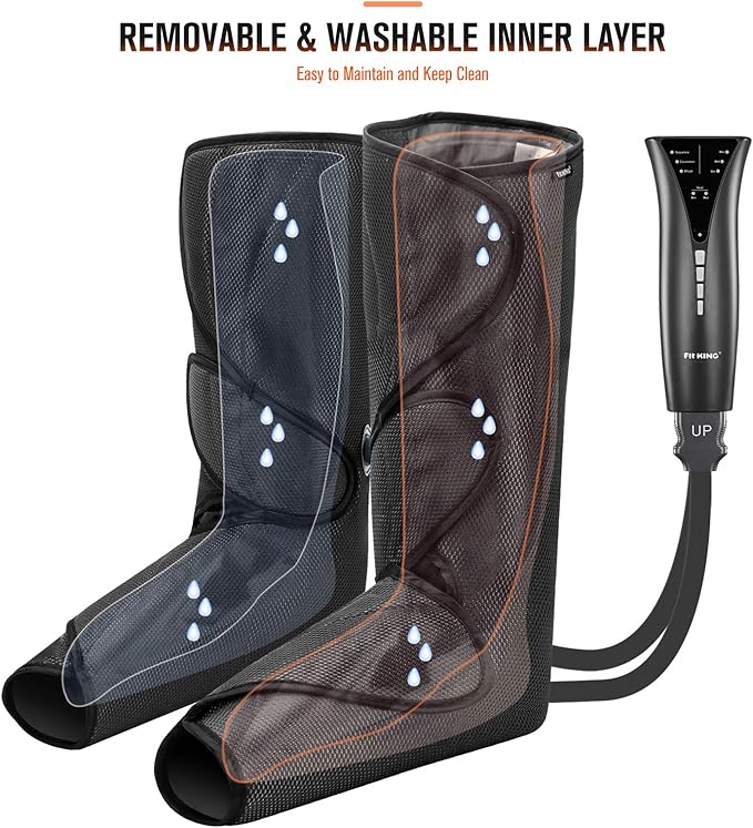 FIT KING Air Compression Leg and Foot Massager with Heat for Circulation and Pain Relief Helpful for Swollen Legs Edema RLS - Great Gift for Women Parents Friends - Bloomnest