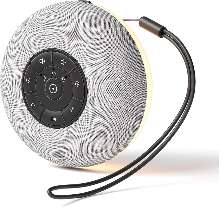 Portable Sound Machine, Long Battery with Loud Bluetooth Speaker, 39 Special Soothing Sounds, White Noise Sound Machine for Sleeping