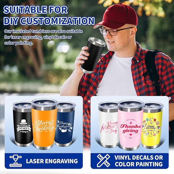 36 Pack, 20oz Stainless Steel Bulk Tumblers with Lids and Straws, Leakproof Double Wall Travel Mug for Hot/Cold Drinks, Home Office Outdoor Party, Durable Powder Coated Insulated Cup/Mix Color - Bloomnest