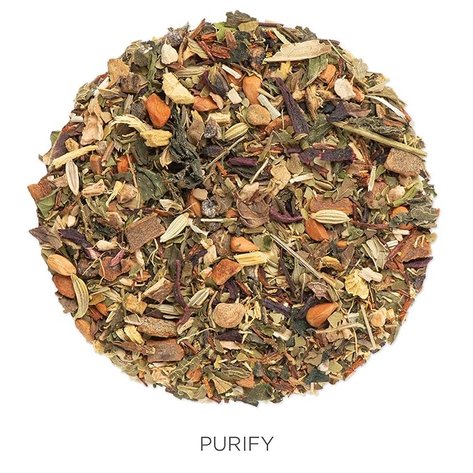 Tea Forte Purify Premium Organic Loose Leaf Caffeinated Herbal Tea Blend Canister, Makes 35-50 Cups - Bloomnest