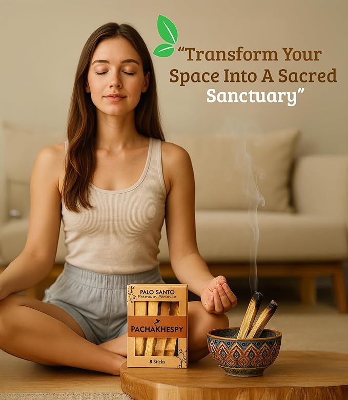 Authentic Premium Palo Santo from Peru 8 Pack of Natural Holy Wood Hand Harvested Smudging Sticks for Home Fragrance Energy Cleansing Meditation Spiritual Rituals Anti Stress Wellness Incense
