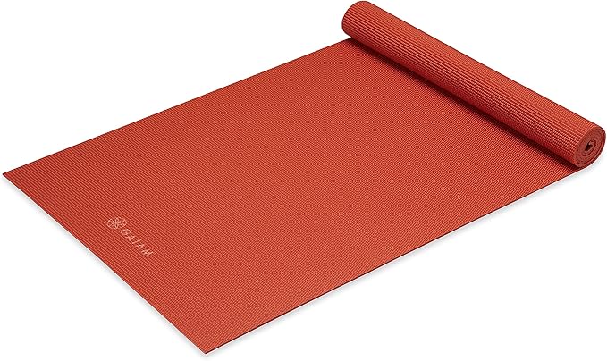 Gaiam Yoga Mat - Premium 5mm Solid Thick Non Slip Exercise & Fitness Mat for All Types of Yoga, Pilates & Floor Workouts (68" x 24" x 5mm) - Bloomnest