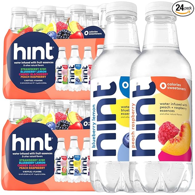 Hint Fruit-Infused Bottled Water, Smashup Flavored Variety Pack - Purified Water Beverages with Zero Calories, Natural Flavors, and Sugar Free - 16 Fl Oz (Pack of 24) - Bloomnest
