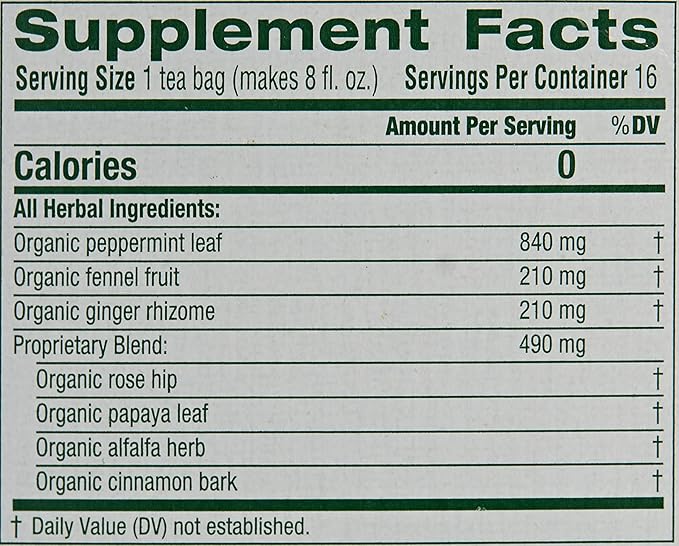 Traditional Medicinals Organic Belly Comfort Peppermint Herbal Tea, Promotes Healthy Digestion, (Pack of 3) - 16 Tea Bags - Bloomnest