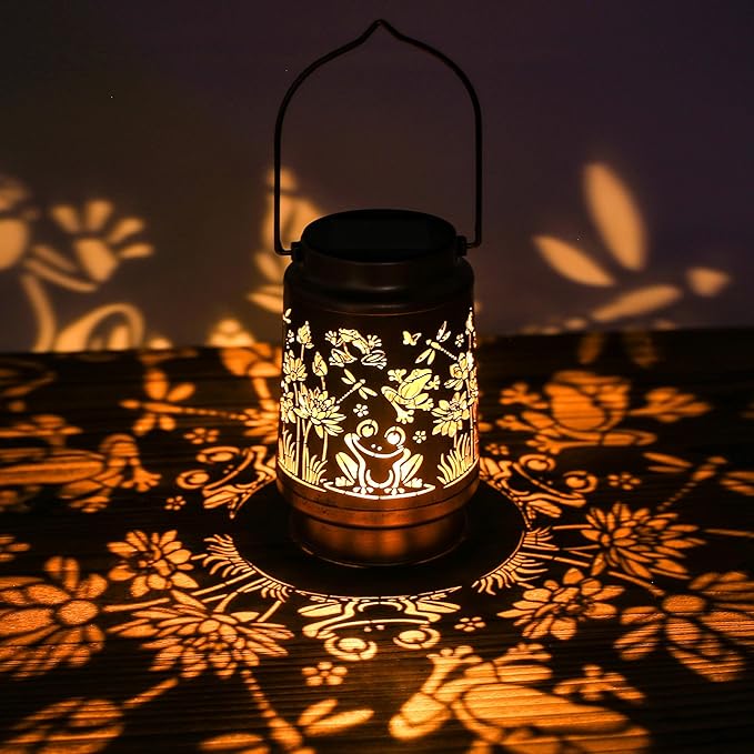 Frog Solar Lanterns Outdoor Waterproof - Decorative Hanging Solar Lights for Garden Patio, Gifts for Women, Men, Frog Lovers, Yard Table Lawn Porch Pathway Decor - Bloomnest