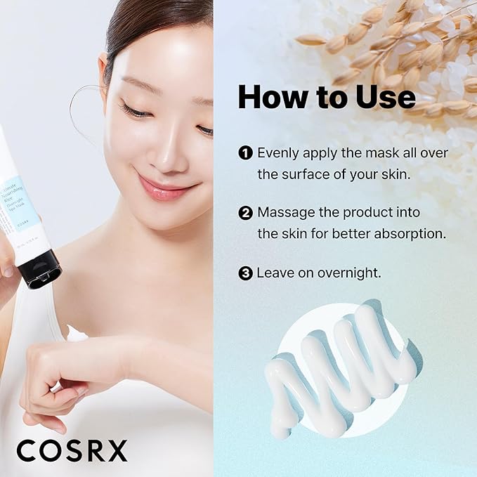 COSRX Ultimate Nourishing Rice Overnight Spa Mask, 60ml / 2.02 fl.oz | Rice Extract 68% and Niacinamide 2%, Korean Skin Care, Animal Testing Free - Bloomnest