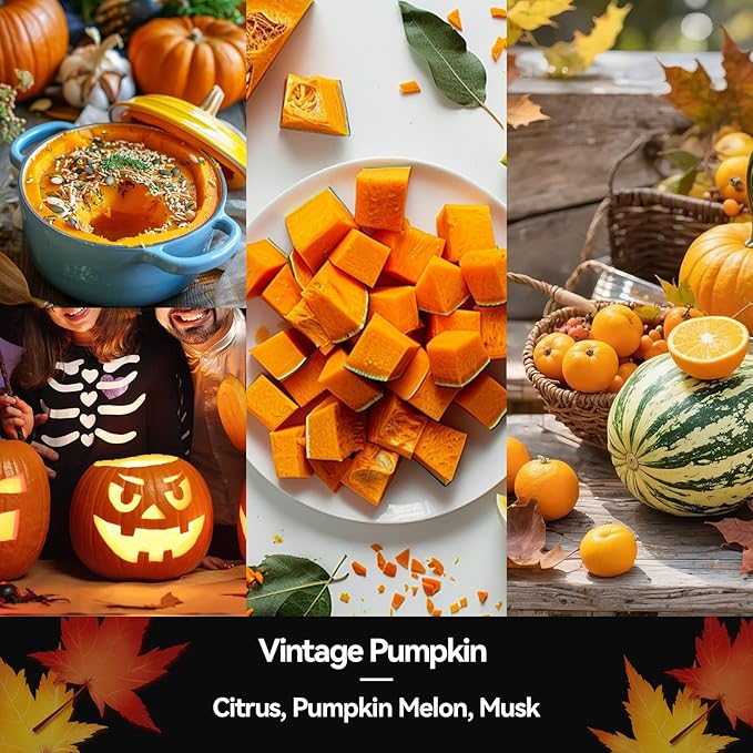 Vintage Pumpkin Candle – Holiday Soy Candles for Thanksgiving & Christmas | 7oz Pumpkin Scented Candle | Cozy Winter Candles Gift for Home Décor, Fall & Holiday Aromatherapy Gifts for Women Men - Bloomnest