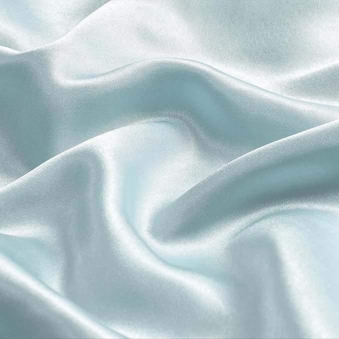 BEDELITE Satin Body Pillow Cover 2 Pack, Super Soft and Cooling Body Pillow Pillowcase for Hair and Skin, Breathable Silky Full Long Pillowcase Cover(20"x54", Stone Blue) - Bloomnest