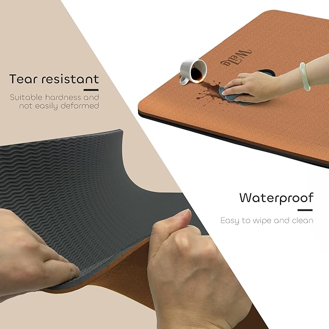 Non-slip TPE Yoga Mat for Women & Men,72"x24" Double-Sided Workout Mat for Home Gym Pilates Fitness,1/4 Inch Packable Lightweight Exercise Mat with Strap for Travel,Non Toxic Exercise Floor Mat - Bloomnest
