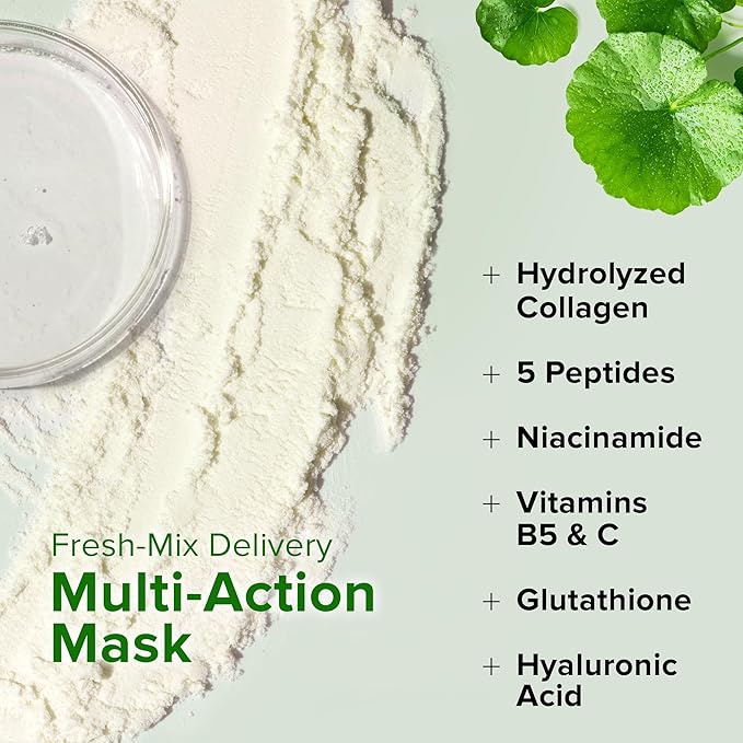 Ebanel Collagen Peptides Wash-Off Face Mask Set, 8 Pack Instant Skin Tightening and Lifting Masks, Brightening Face Mask with Niacinamide, Glutathione, Hyaluronic Acid, Vitamin C, Cica, B5, Albumen - Bloomnest