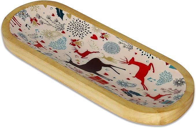 Bless-International Traditional-Handmade-Tray-Burner Wooden-Trat-Incense-Stick-Holder Ash-Catcher-Stand for-Aromatherapy-Meditation-Yoga (Celebration, 11x4x1.22 Inches) - Bloomnest