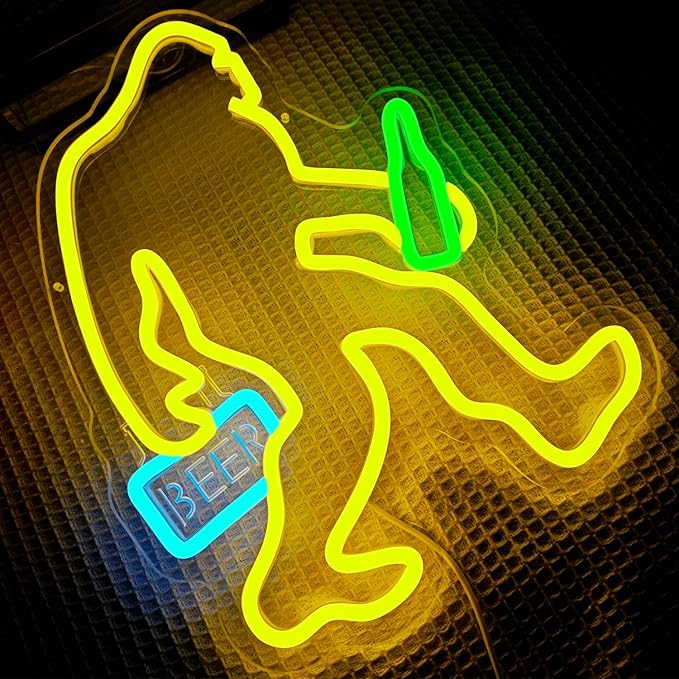 Bigfoot Neon Sign Dimmable Sasquatch Neon Sign Bigfoot neon Beer sign for Wall Decor Bigfoot Neon Light Up Sign for Bedroom Holiday Birthday Gifts for Friends Kids - Bloomnest