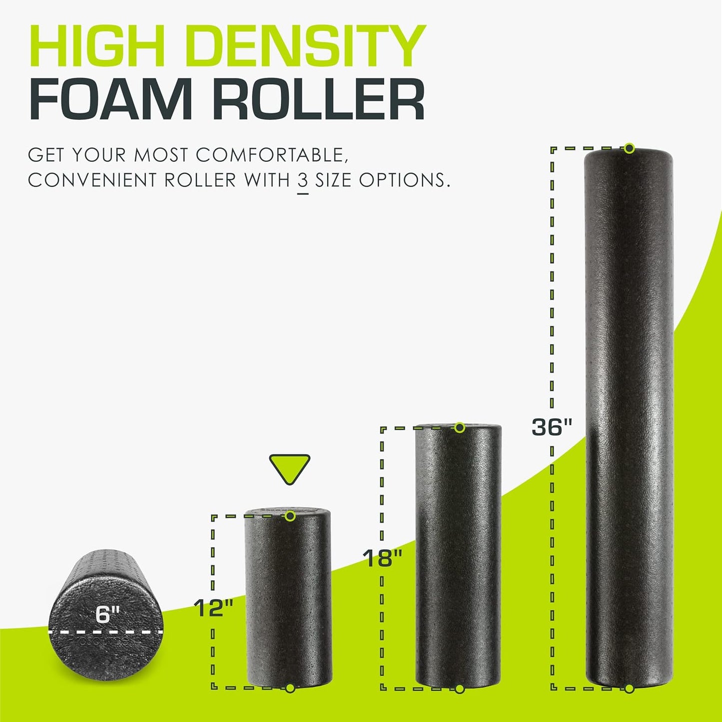 ProsourceFit High Density Foam Rollers 12 - inches Long, Firm Full Body Athletic Massage Tool for Back Stretching, Yoga, Pilates, Post Workout Muscle Recuperation, Black/Blue
