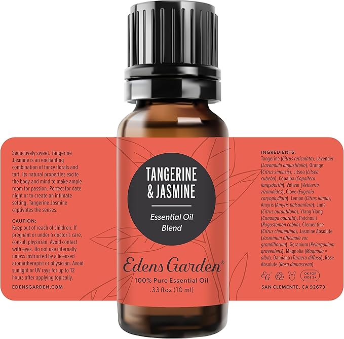 Edens Garden Tangerine Jasmine Essential Oil Blend- 100% Pure Premium Grade, Undiluted, Natural, Therapeutic, Aromatherapy, The Best for Diffusing, Candle, Laundry, Humidifiers 10 ml (.33 fl oz) EdensGarden