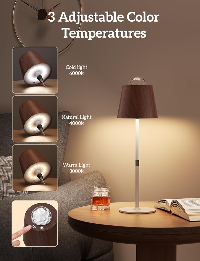 Joyzy Table Lamp Projector Lighting, Wireless Wine Bottle Lamps Rechargeable Lights Water Wave Ripple Projection Liquor Bottle Decoration Light Ambient for Bar - Bloomnest