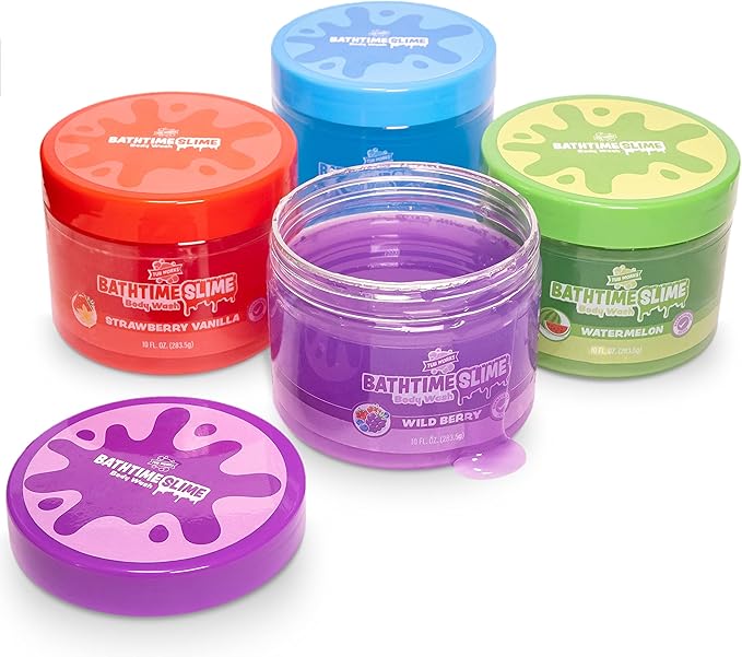Tub Works® Bath Slime Kids Body Wash, Variety 4 Pack | Gooey, Playful Texture with Fresh, Fruity Scents | Dermatologist Tested | Sensory Fun Bath Toys for Toddlers & Kids | Colorful Slime Kids Soap - Bloomnest