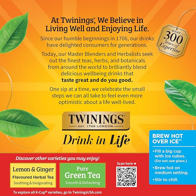 Twinings Decaffeinated English Breakfast Black Tea K-Cup Pods for Keurig, 24 Count (Pack of 1), Smooth, Flavourful, Robust, Enjoy Hot or Iced - Bloomnest