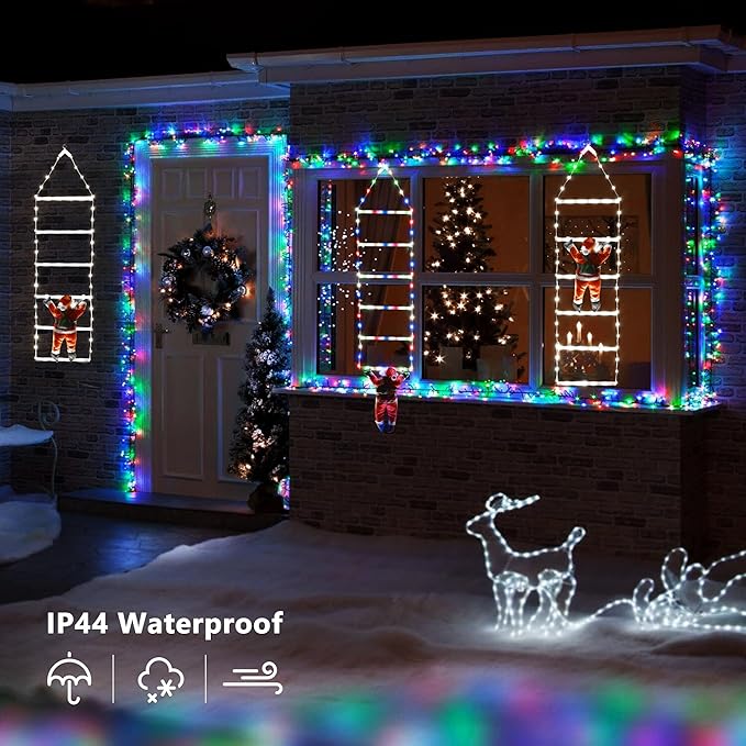Toodour LED Christmas Light - 2.5FT Christmas Decorative Ladder Lights with Santa Claus, Xmas Decorations Light for Indoor Outdoor, Window, Garden, Home, Wall, Xmas Tree Decor - White - Bloomnest