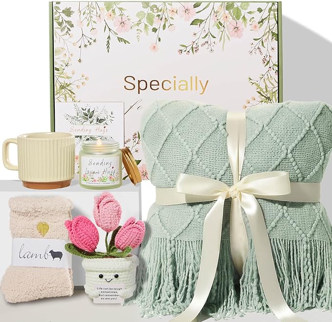 Valentines Day Gifts for Her Wife Mom Friend Sister Girlfriend, Birthday Gifts Baskets for Women Self Care Gift for Women, Get Well Soon Gift Baskets Thinking of You Relaxation Stress Care Package - Bloomnest